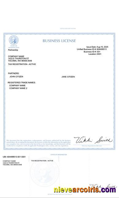 USA Washington business license